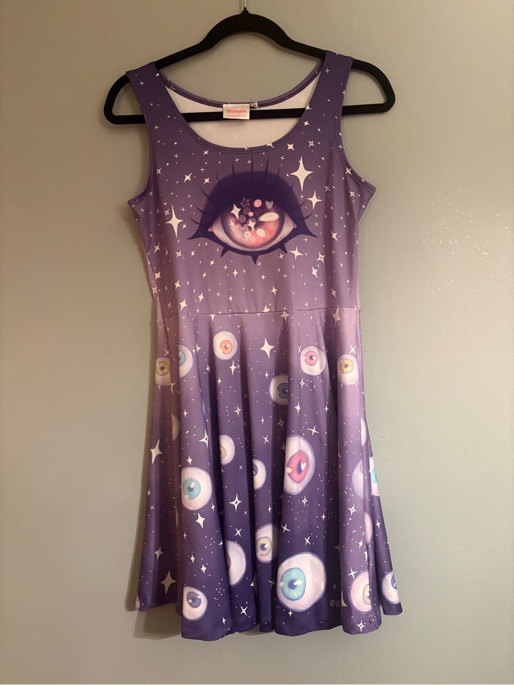 Miss Octopie Starry Eyes Purple Astral Skater Dress